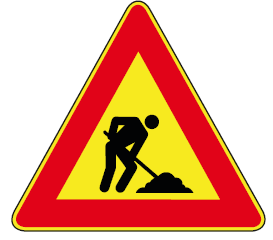 SFG383B | SEGNALI DI PERICOLO TEMPORANEI | LAVORI IN CORSO | FIG. 383