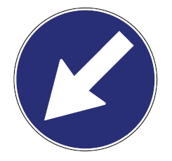 SEGNALI DI OBBLIGO | PASSAGGIO OBBLIGATORIO A SINISTRA | FIG. 82a