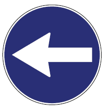 SEGNALI DI OBBLIGO | DIREZIONE OBBLIGATORIA A SINISTRA | FIG. 80b