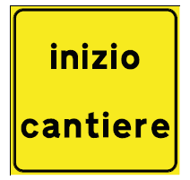 SEGNALI DI PERICOLO TEMPORANEI PER CANTIERI MOBILI | INIZIO CANTIERE | FIG. S316