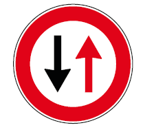 SEGNALI DI PRECEDENZA | DARE PRECEDENZA NEI SENSI UNICI ALTERNATI | FIG.41