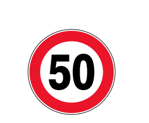 SFG50BK | Disco limite di velocità 50 km